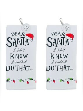 Izzy & Oliver Dear Santa I Didn’t Know I Couldn’t Do That Tea Towel - Set of 2